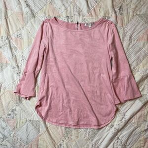 moa moa vintage y2k pink velvet flare half sleeve blouse size medium